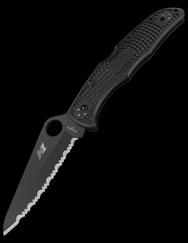 Spyderco Pacific Salt 2 Black Serrated Folding Knife