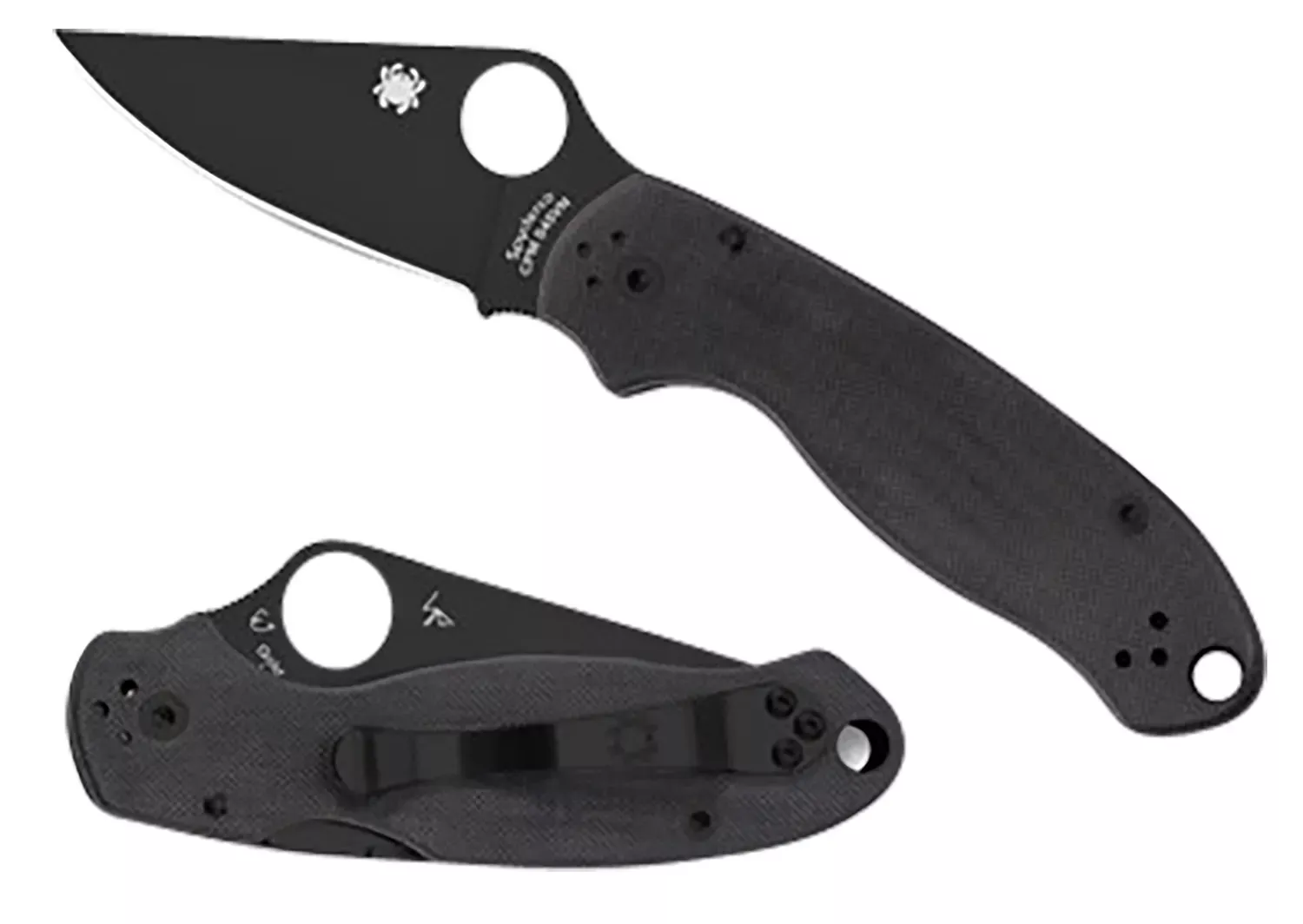 Spyderco Para 3 2.95″ Folding Clip Point Plain Black DLC CPM S45VN SS Blade/Black G10 Handle Includes Pocket Clip