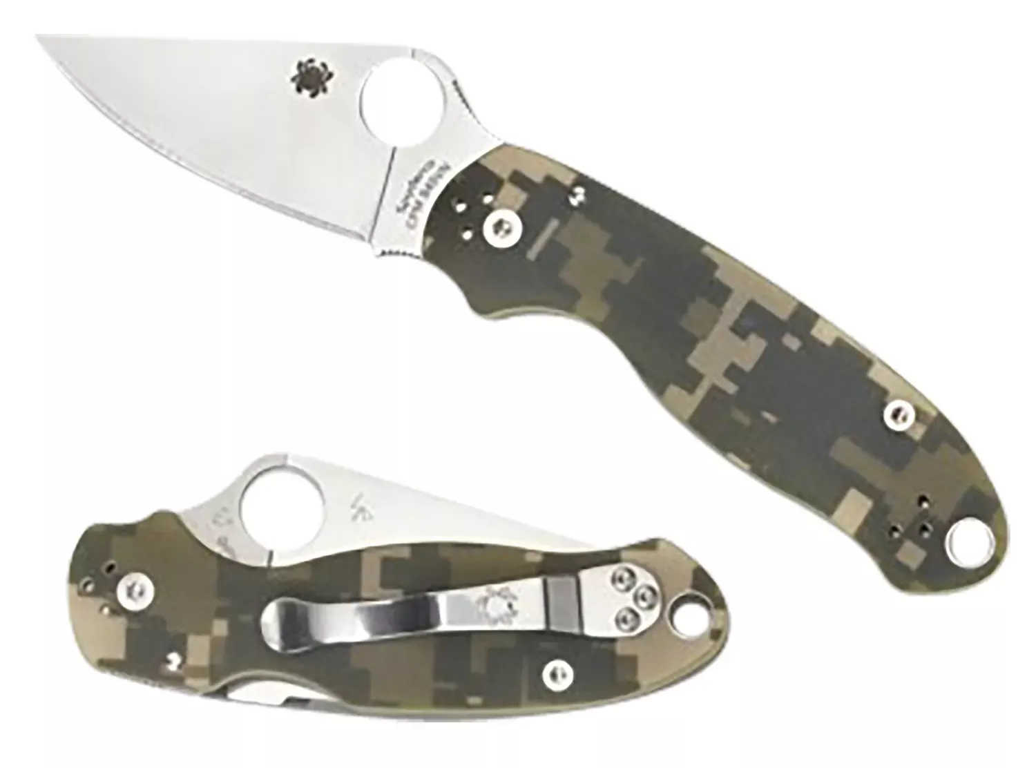 Spyderco Para 3 2.95″ Folding Plain Black DLC CPM S45VN SS Blade/Digital Camo Textured G10 Handle Includes Pocket Clip