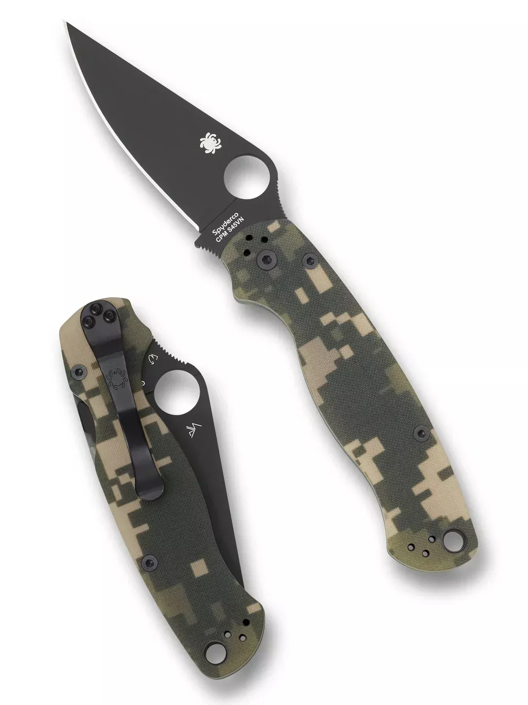 Spyderco Para Military 2 Camo G10 DLC S45VN Compression Lock Folding Knife