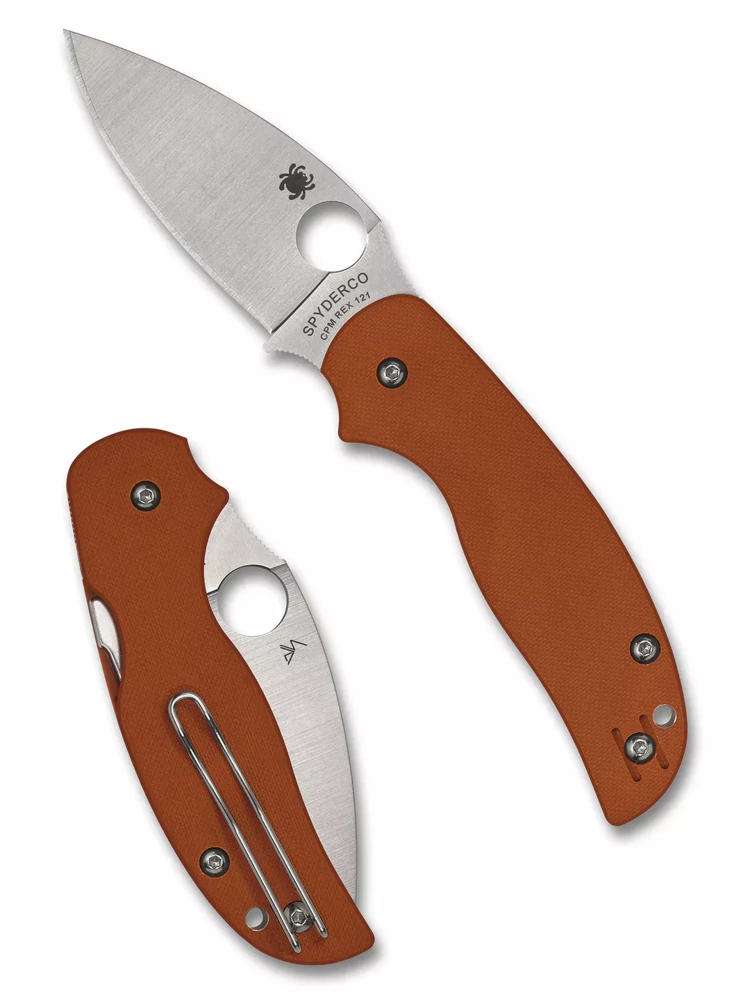 Spyderco Sage 5 Burnt Orange G10 Rex 121 Compression Lock Folding Knife