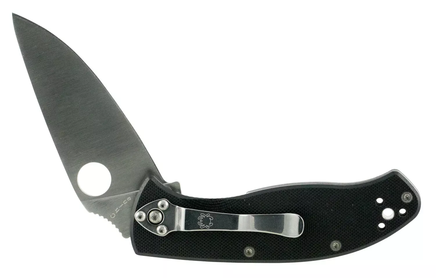 Spyderco Tenacious 3.39″ Folding Drop Point Plain 8Cr13MoV SS Blade Black G10 Handle Includes Pocket Clip