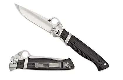 Spyderco Vallotton Sub-Hilt G-10 Black Liner Lock Folding Knife