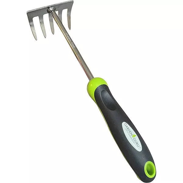 Stainless Steel 5 Tine Rake Cultivator Tiller Tool