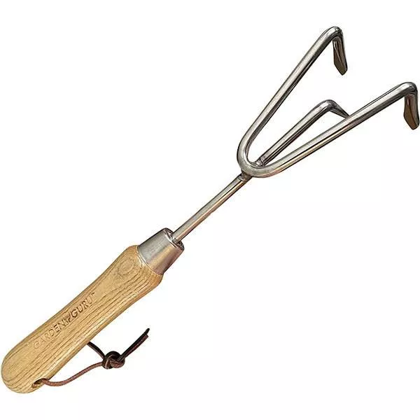 Stainless Steel Garden Cultivator (classic wood handle)