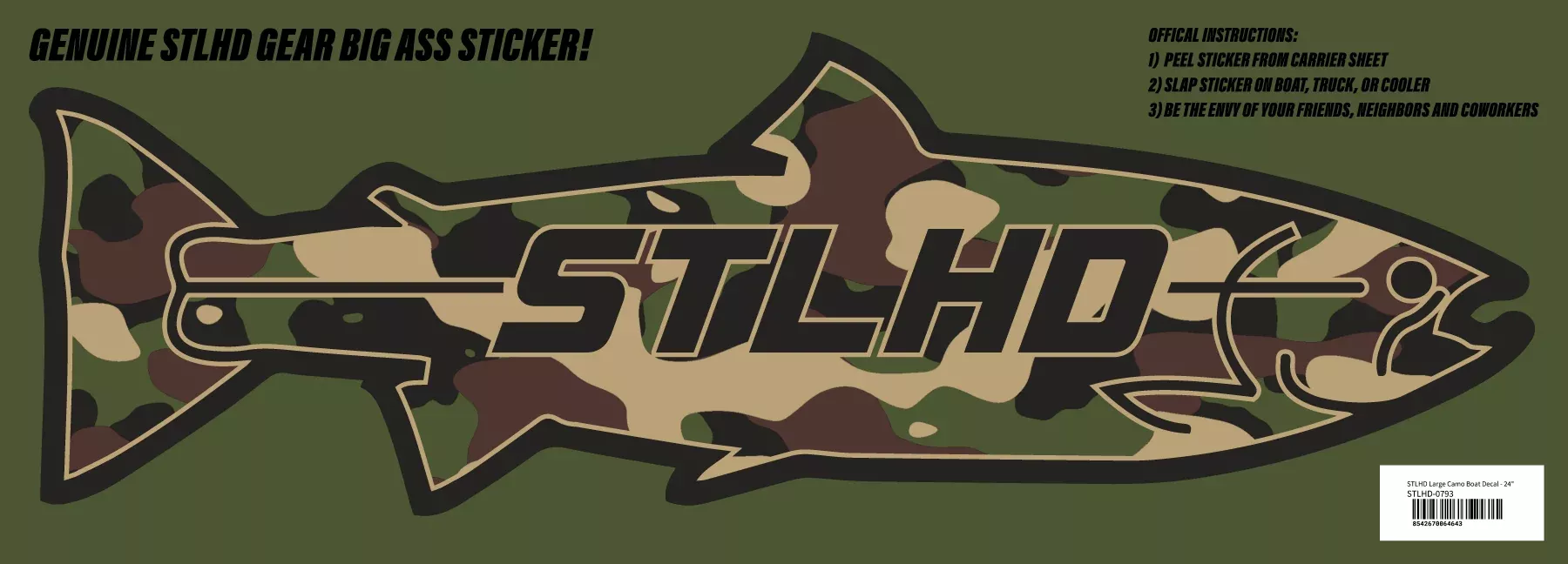 STLHD Large Camo Boat Decal – 24″