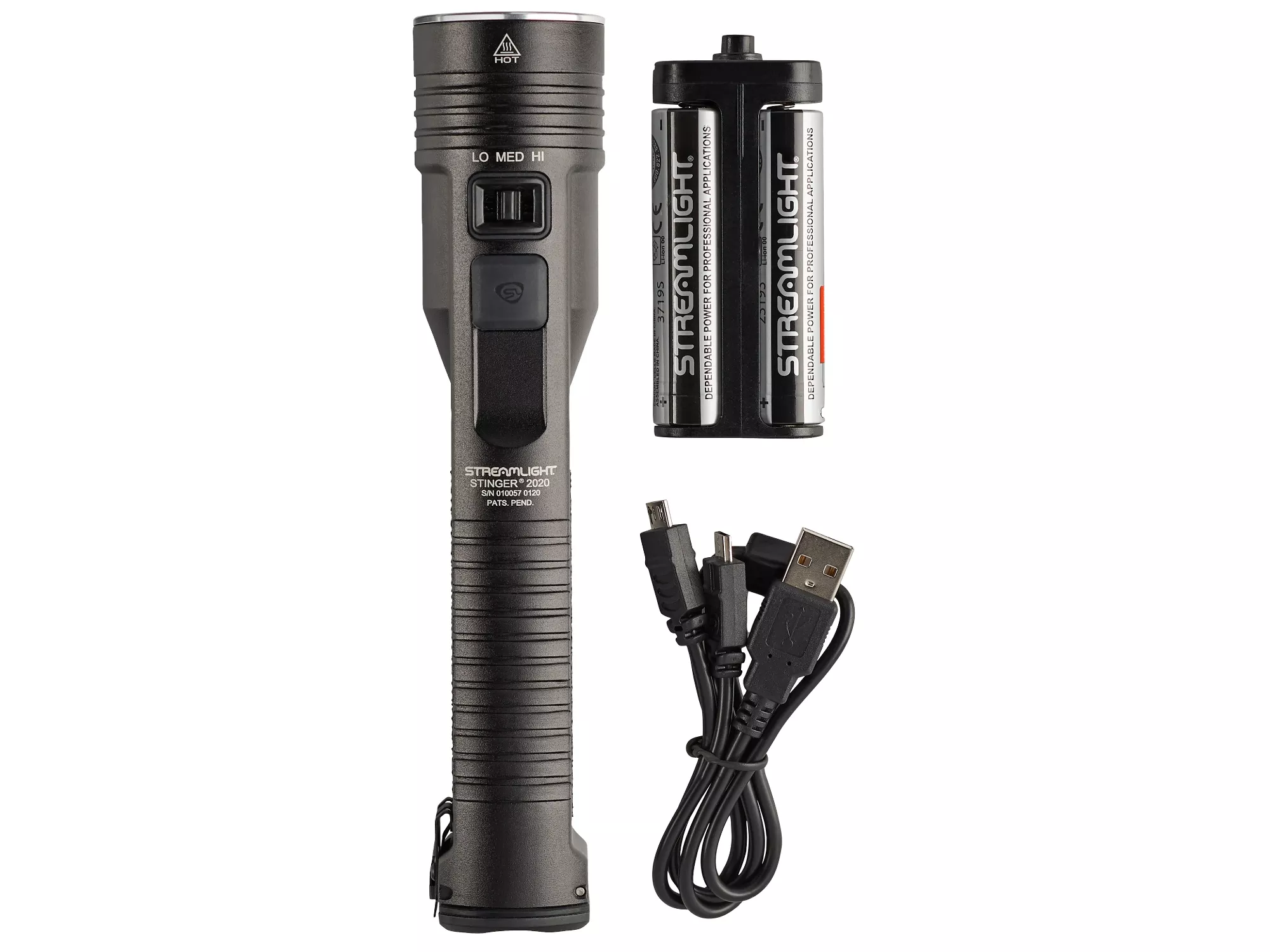 Streamlight Stinger 2020 Black Anodized 100/850/2000 Lumens White LED (No Charger)