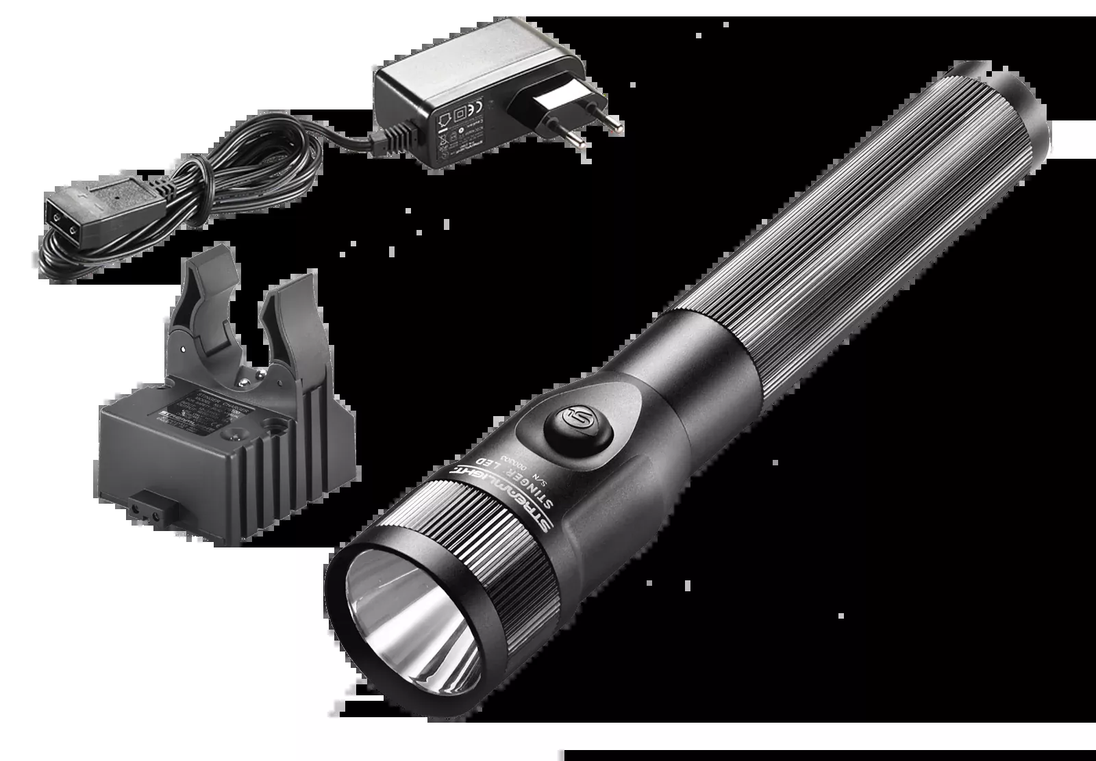 Streamlight Stinger LED Rechargeable Flashlight, Black Anodized, C4 LED, 100–425 Lumens, IPX4, 75713