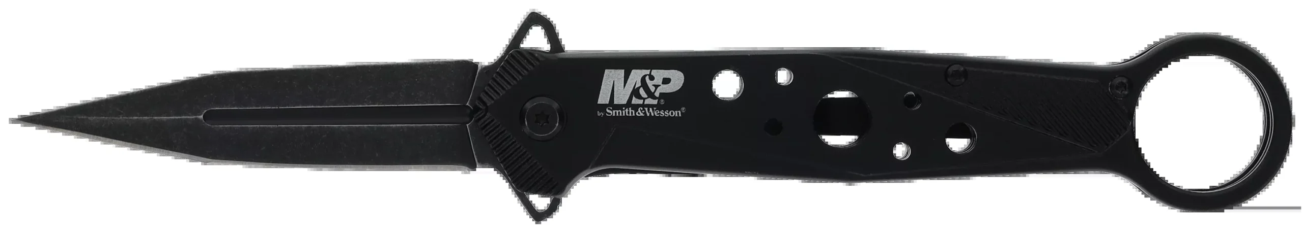 SW Knives M&P Folding Dagger Knife, Spring Assisted, Liner Lock, Finger Loop, 8Cr13MoV Stainless — 1193183