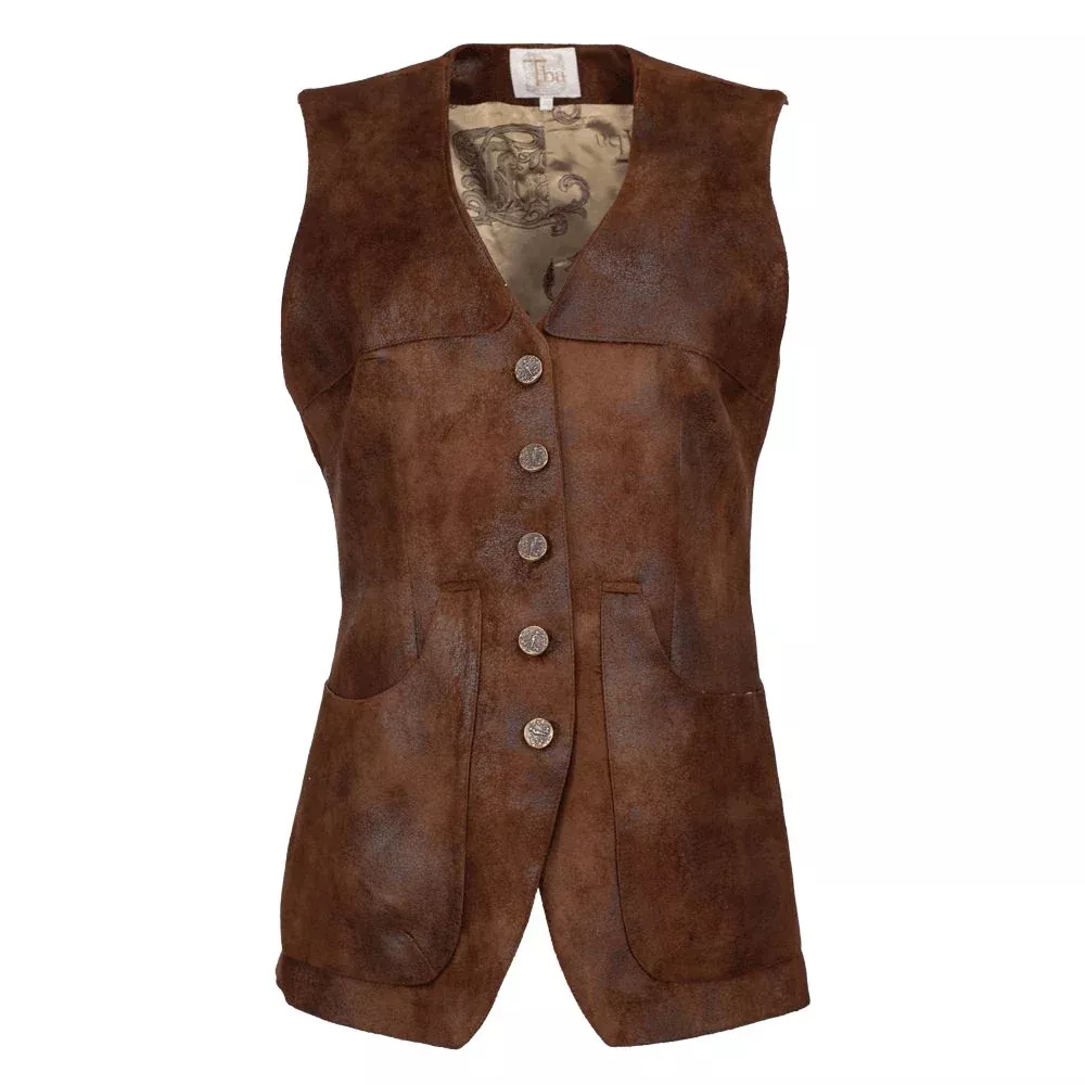 T.ba Ladies Chaleco Tiradora Faux Suede Shooting Vest