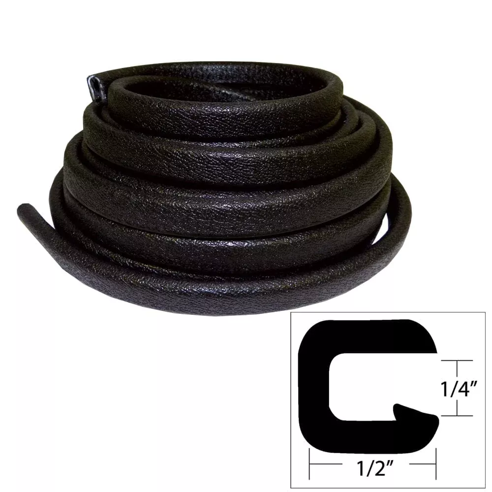 TACO Flexible Vinyl Trim – ⅜” Opening x ⅝”W x 25’L – Black