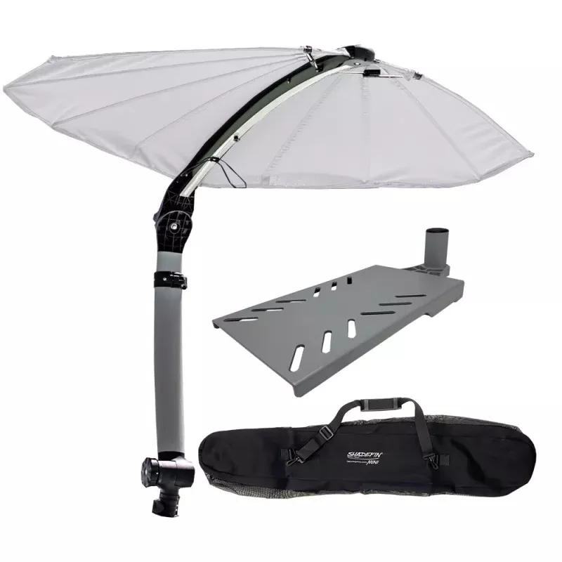 TACO ShadeFin Mini w/White Fabric – BagSwivel Seat Mount Kit