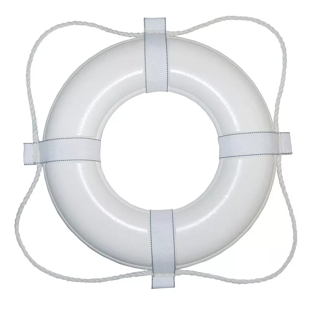 Taylor Made Foam Ring Buoy – 24″ – White w/White Grab Line