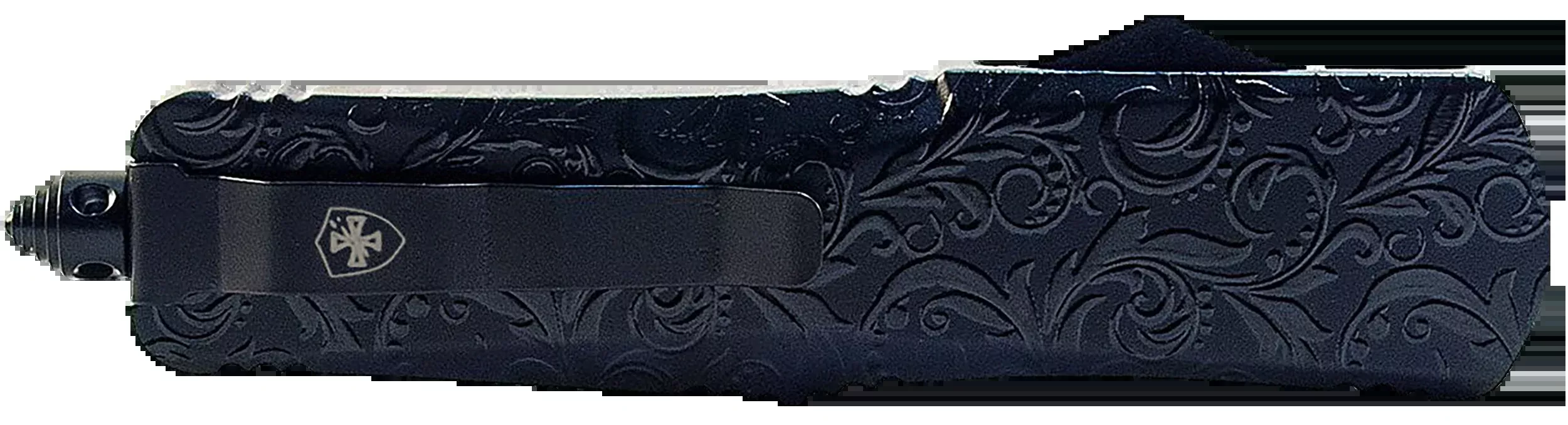 Templar Knife Gen II Maiden Large Out-the-Front Dagger, 440C Stonewashed Blade, Gloss Black Handle LMDG131