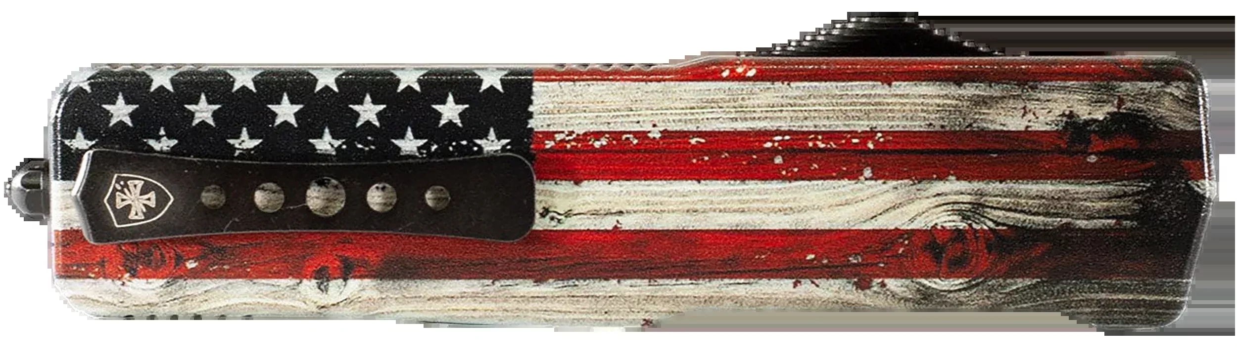 Templar Knife Premium Weighted Small Out-The-Front Dagger, 3" D2 Steel Blade, US Flag Handle MZWUS121