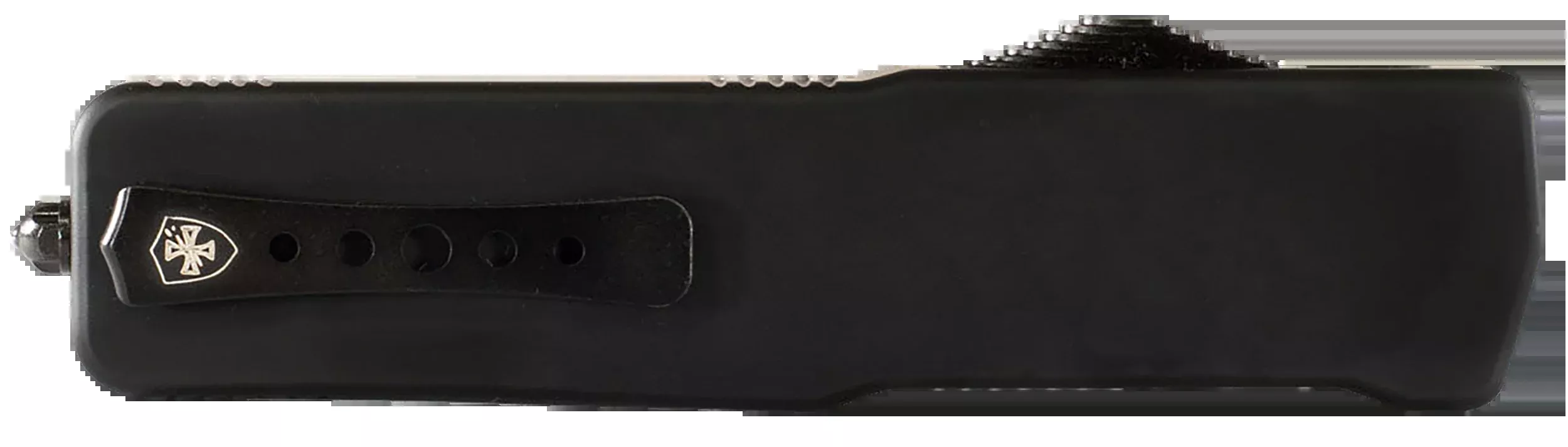 Templar Knife Small Premium Weighted Out-the-Front (OTF) Knife, 3 in D2 Drop Point, Black Alloy/Rubber Handle SZBR321