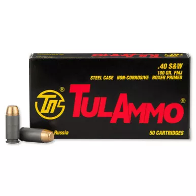 TulAmmo TA401800 .40 S&W180 GR FMJ 50 Rounds