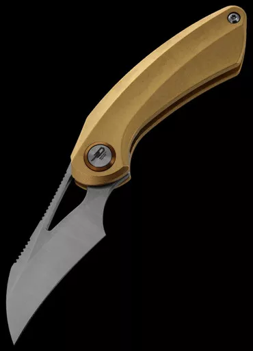 Twisted Assisted Bestech Bihai Brass Folding Knife