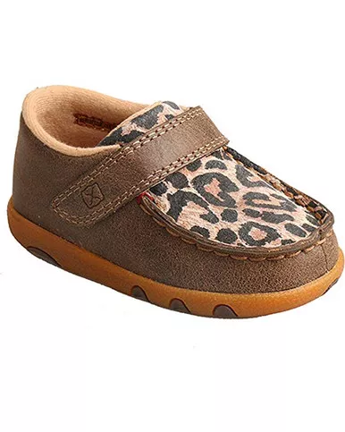 TWISTED X Infant Driving Bomber/Leopard Moccasins (ICA0007)