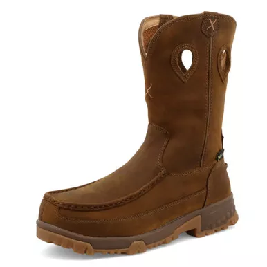 TWISTED X Men's 11in Pull On Distressed Saddle Work Boot (MXCNM01)