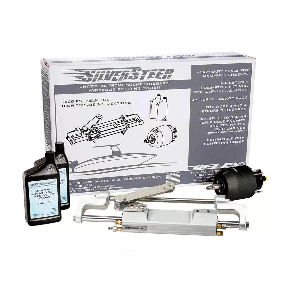 Uflex SilverSteer™ Universal Front Mount Outboard Hydraulic Tilt Steering System – 1500PSI V2