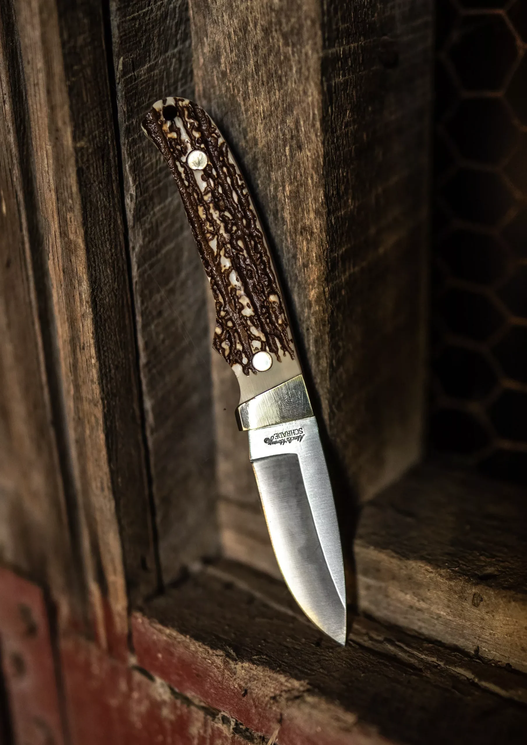Uncle Henry PH2N Pro Hunter Fixed Knife, 2.8in Drop Point, Staglon Handle, Full Tang – 1100089