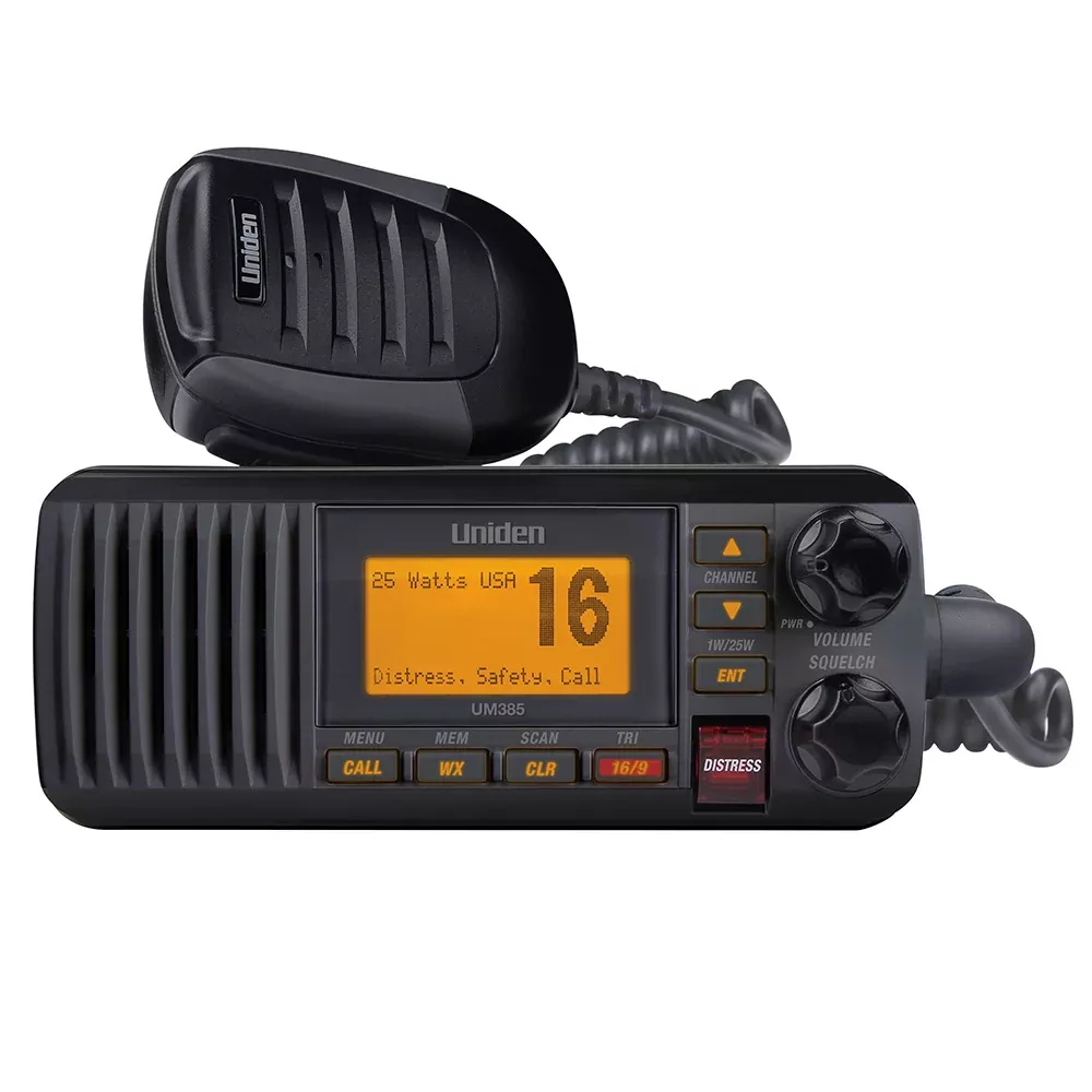 Uniden UM385 Fixed Mount VHF Radio - Black• UM385BK