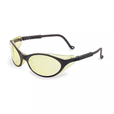 Uvex S1601 Bandit Safety Glasses, Black, Amber Lens