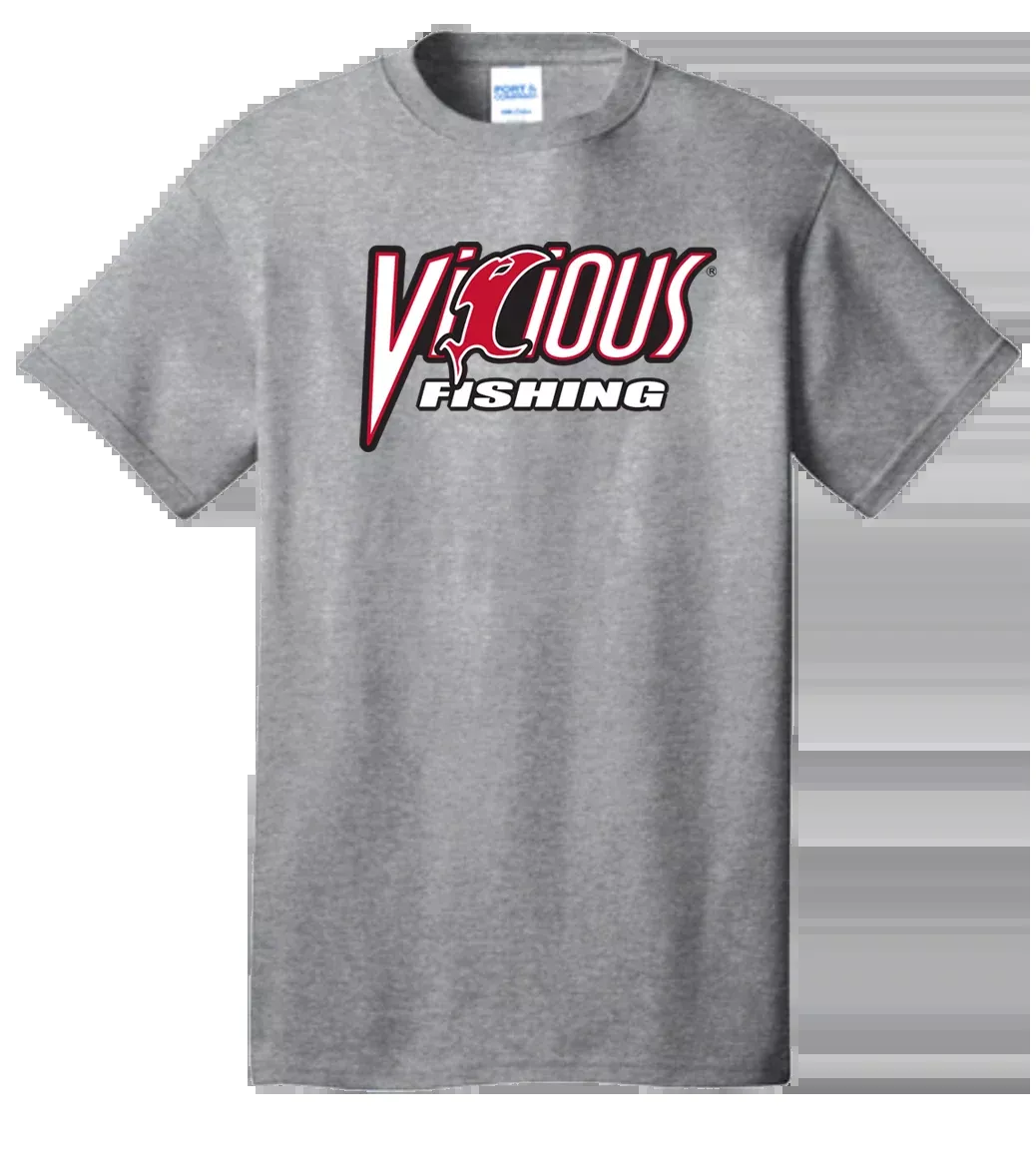 Vicious Fishing Logo Tee - Classic Grey
