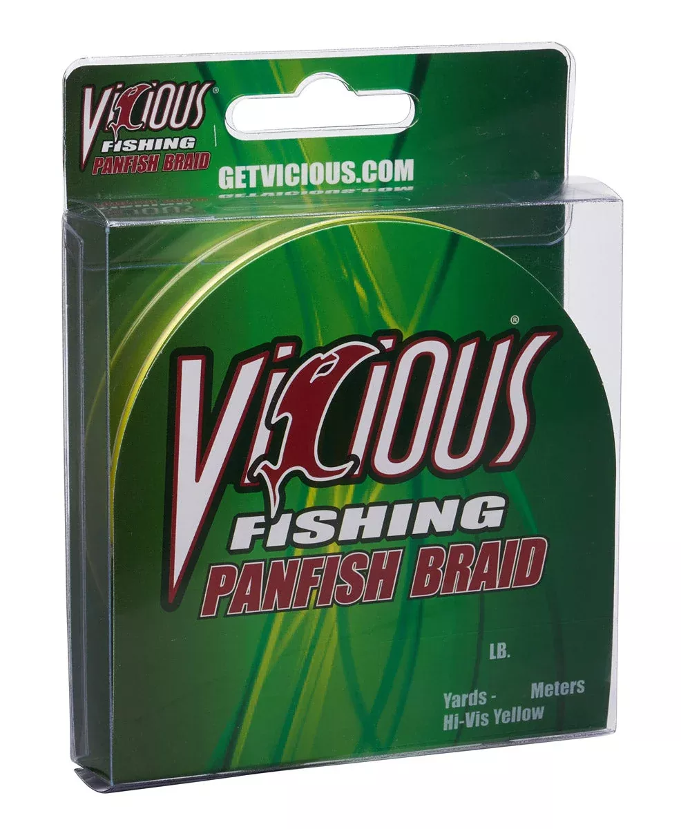 Vicious Panfish Hi-Vis Yellow Braid – 5 Lb Test