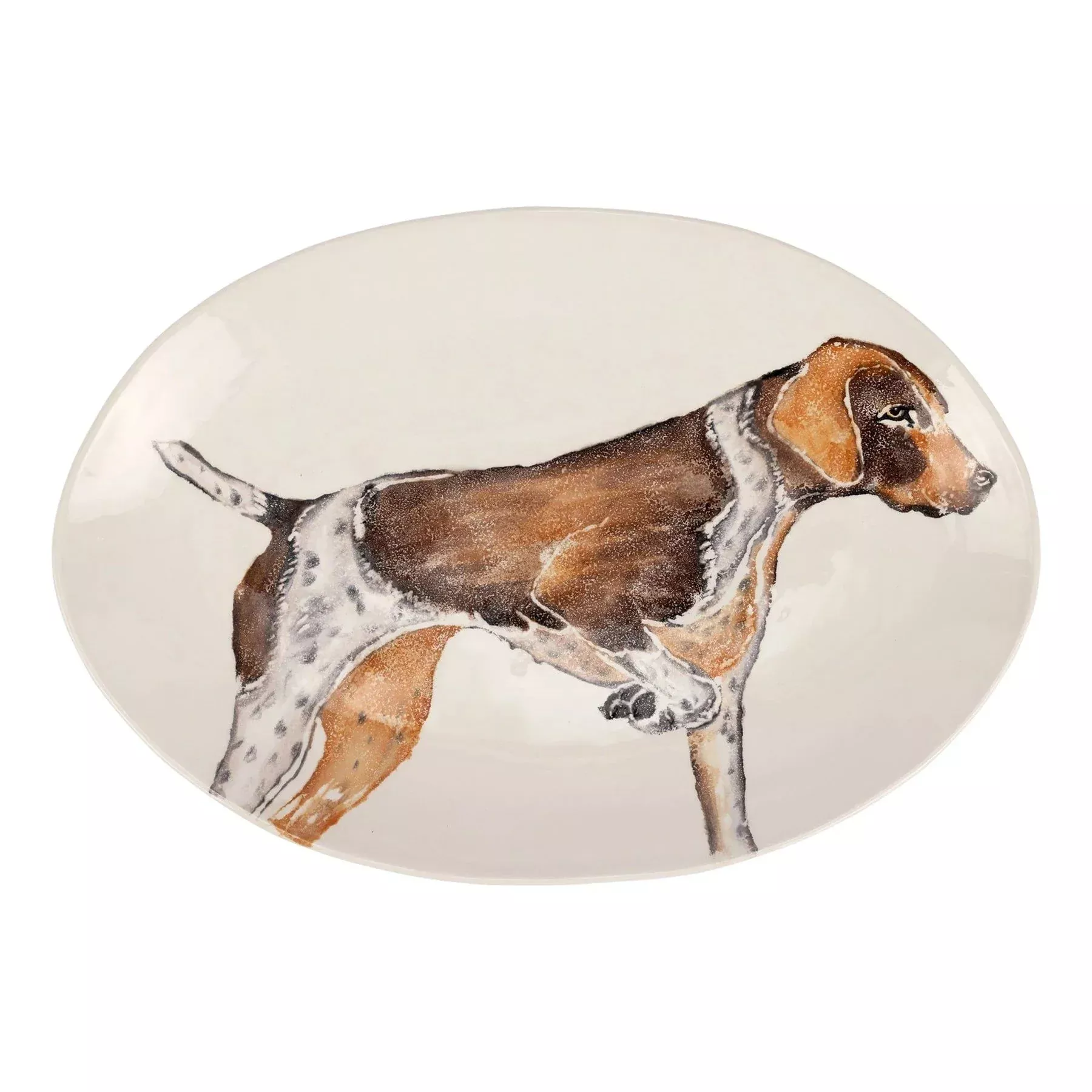 Vietri Cacciatore Pointer Shallow Oval Bowl