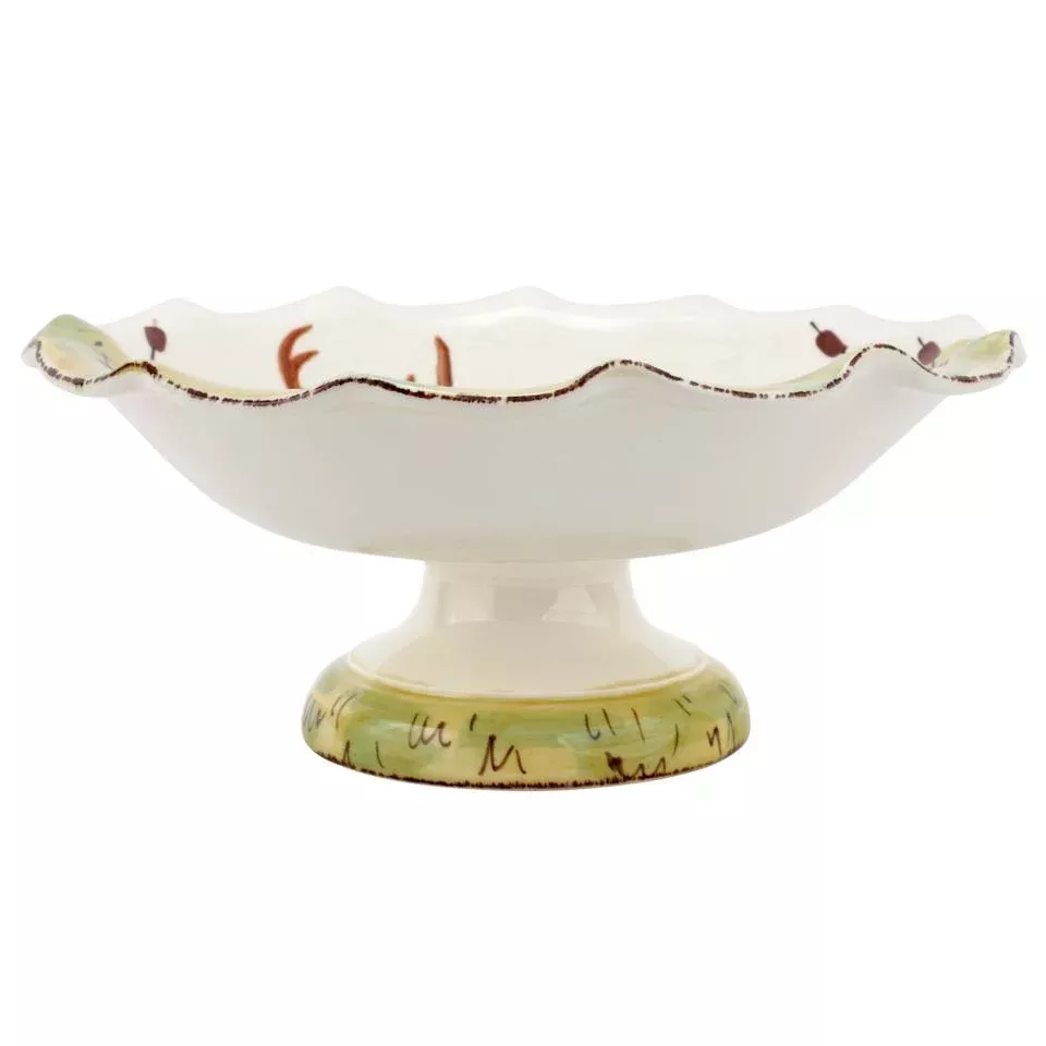 Vietri Wildlife Footed Deer Pedestal Fruit Bowl