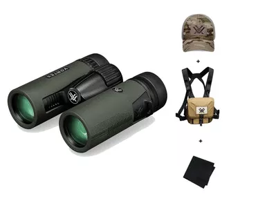 VORTEX Diamondback HD 8x32 Binocularw/ GlassPak Harness Case, Multicam Camo Cap and Microfiber Cleaning Cloth