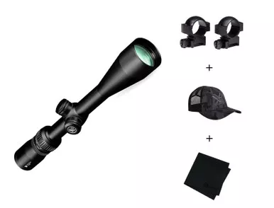 VORTEX Sonora 4-12x44 Dead-Hold BDC MOA Reticle Riflescope w/ Medium 1in Scope Rings, Black Camo Hat and Microfiber Cloth (VOR-SON-412+RING-M+121-53-BCA+MF)