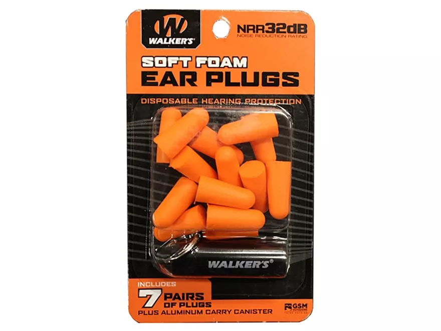 Walker’s Soft Foam Ear Plugs Orange #GWP-PLUGDIS-OR