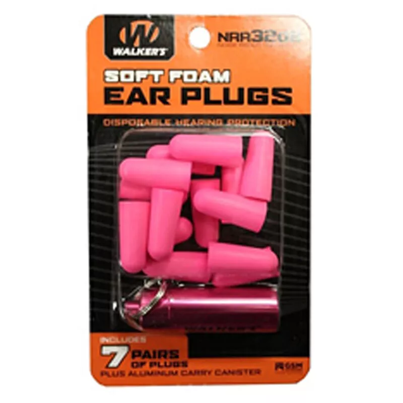 Walker’s Soft Foam Ear Plugs Pink #GWP-PLUGDIS-PK