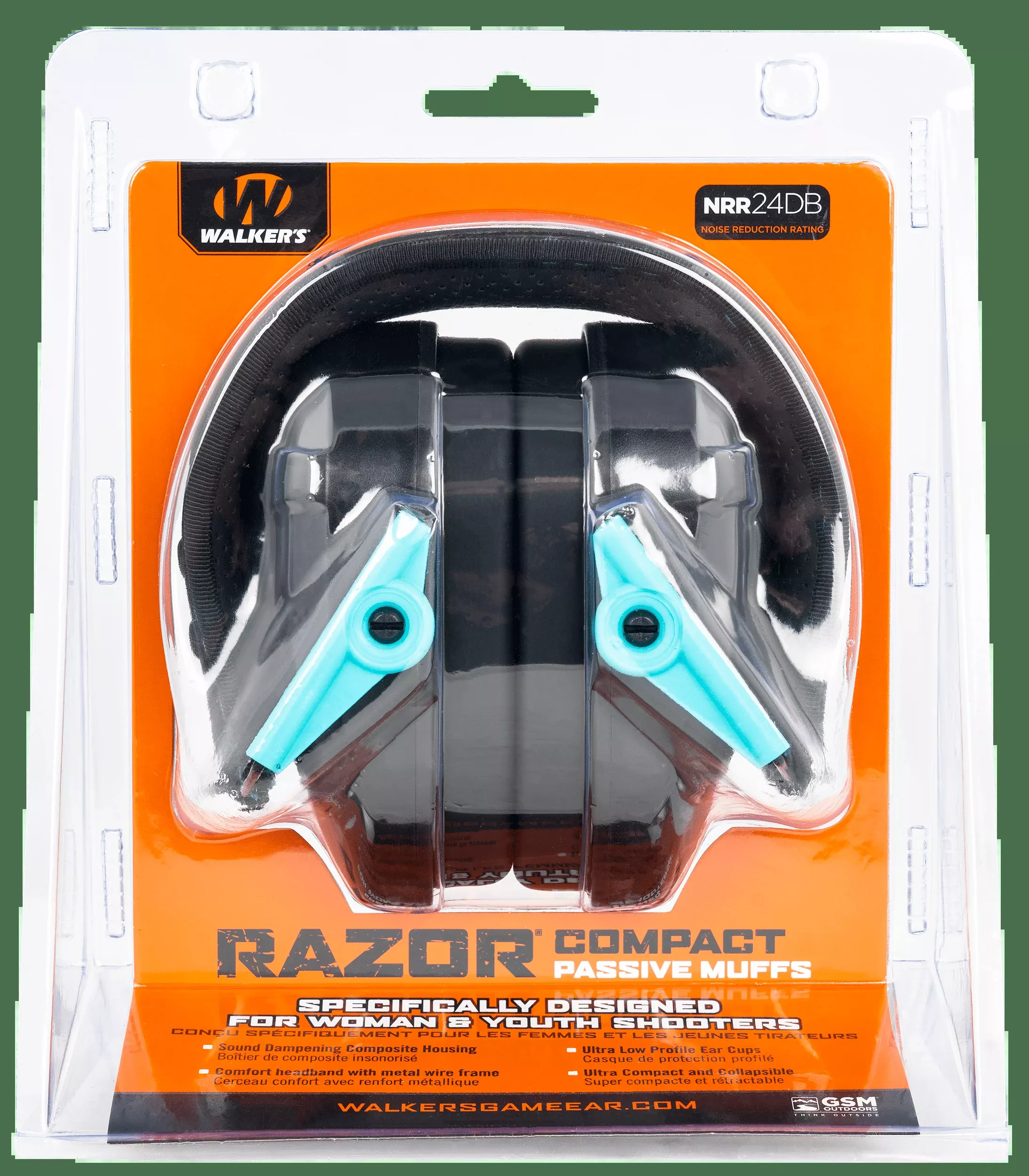 Walkers Game Ear Razor, Wlkr Gwp-crpas-tl Razr Cmpt Passive Muff Teal