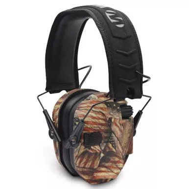 Walkers Razor Slim Electronic Earmuff 23 dB USA Flag GWPRSEMBARM
