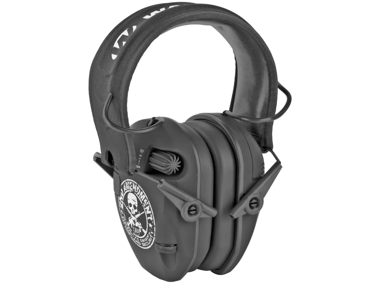 Walkers Razor Slim Electronic Muffs Freedom Series 2nd Amendment, Black