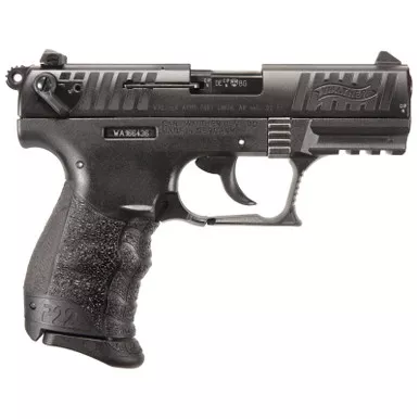 Walther P22 Q 22LR 3.42" Black Interchangeable Backstrap Grip Black Slide 10rd