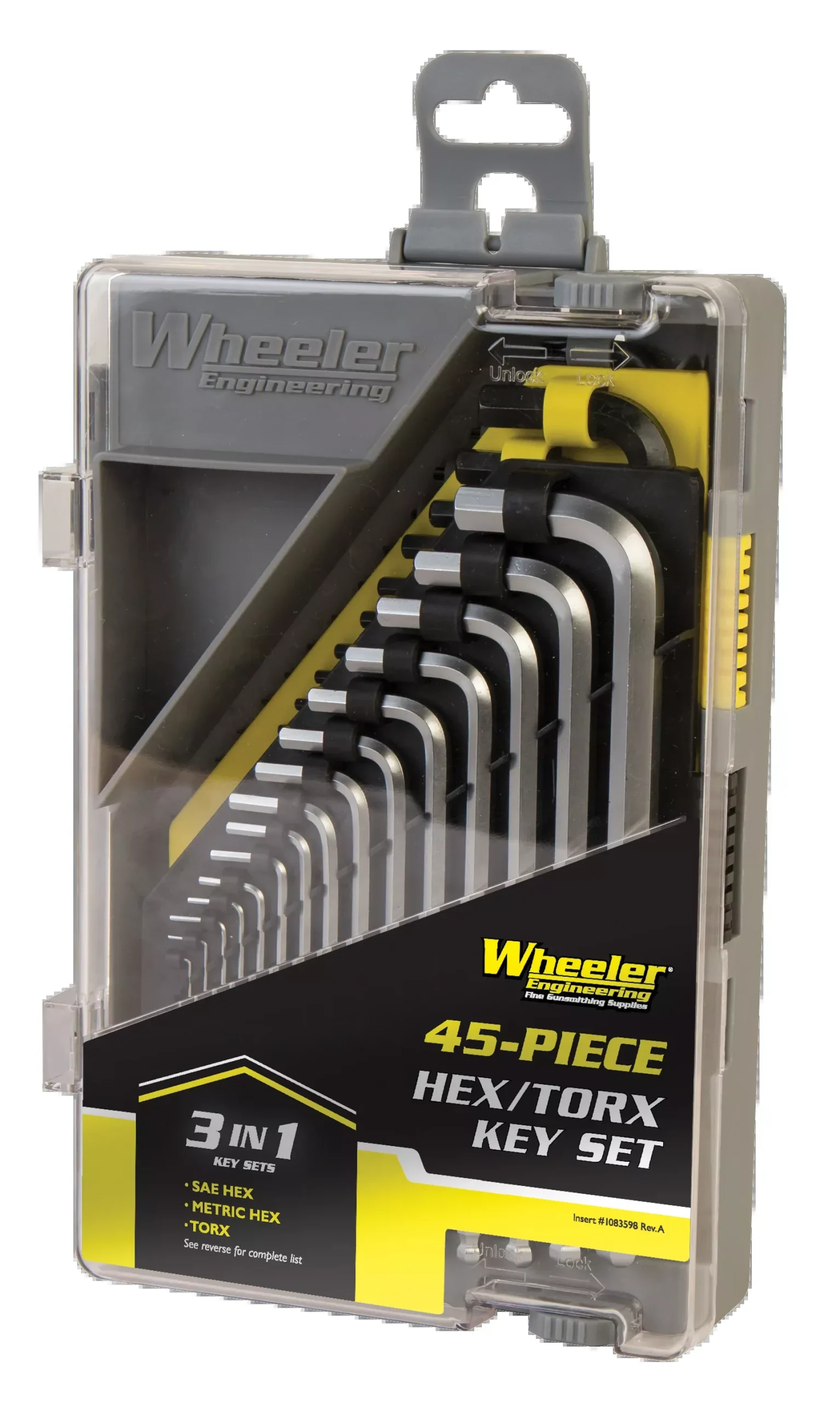 Wheeler 45-Piece SAE/Metric Hex and Torx Key Set with Hard Storage Case – 1081959