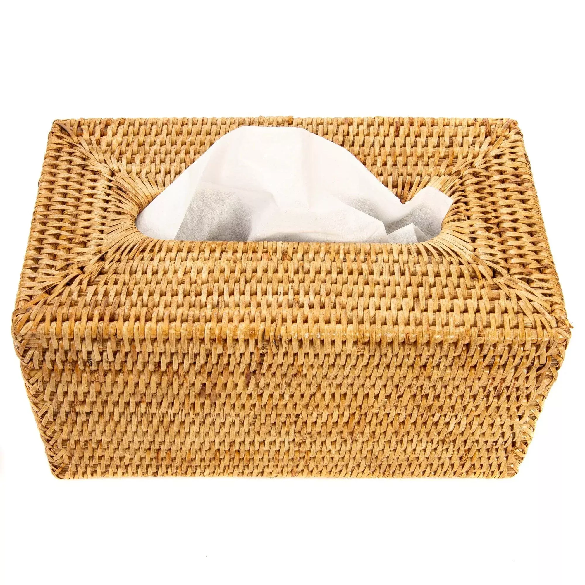 Wicker Flat Tissue Box