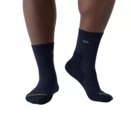 Wide Open Socks Men's Solid Cushioned Micro Crew Socks - Denim - L