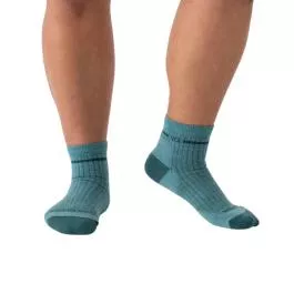 Wide Open Socks Women's Single Stripe Cushioned Quarter Socks - Light Teal - M