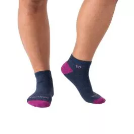Wide Open Socks Women's Solid Cushioned No Show Socks - Denim - M