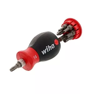 Wiha 38045 Stubby Screwdriver With Six-In-One Insert Bits, Torx