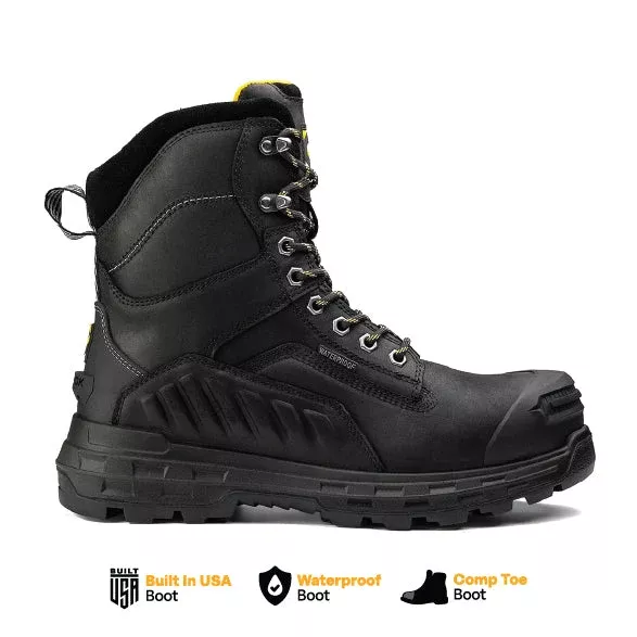 Wildwood 8” Waterproof Composite Toe Black Boot – Made in USA