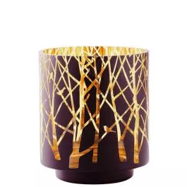 Will's Company Cylinder/Candleholder with Trees - Gold