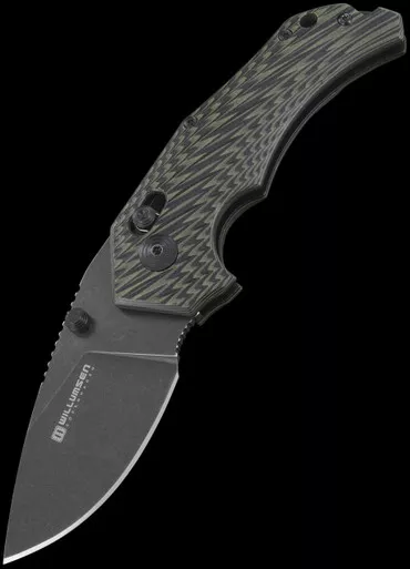 Willumsen Red E Slide Lock G10 Blackwash Folding Knife