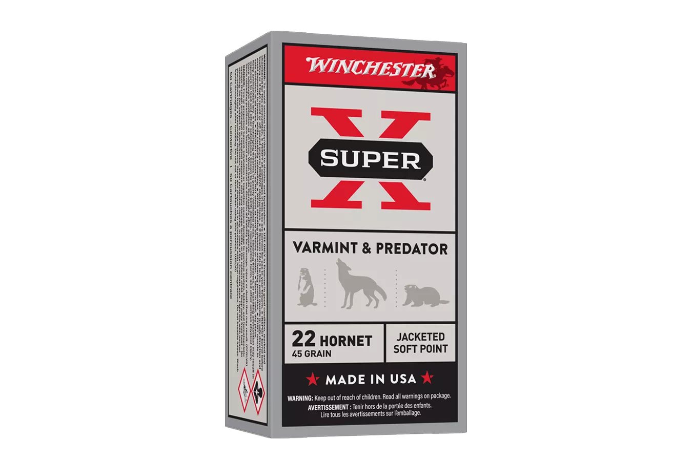 Winchester 22 Hornet 46 Grain JHP Super X 50/Box